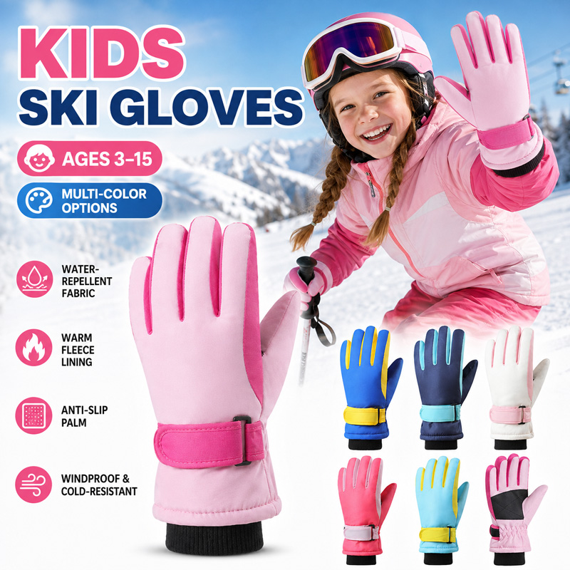 Ski Glove Waterproof - Sarung Tangan Ski Musim Dingin Anak-anak